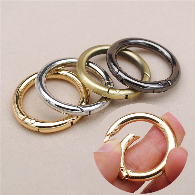 8pcs Spring O Ring Alloy Buckle Portable Hook Clip Keyring Diy