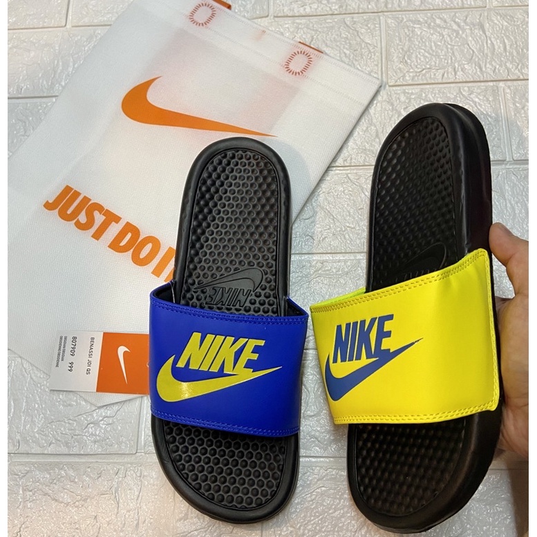 Nike benassi slides online yellow