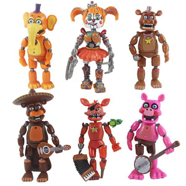 Genrc Action & Toy Figures 5Pcs Set 5 5'' 14Cm Fnaf Five Nights At Freddy'S  Figure Bonnie Foxy Freddy Fazbear Doll Led Light Pvc Actio - Action & Toy  Figures 5Pcs Set