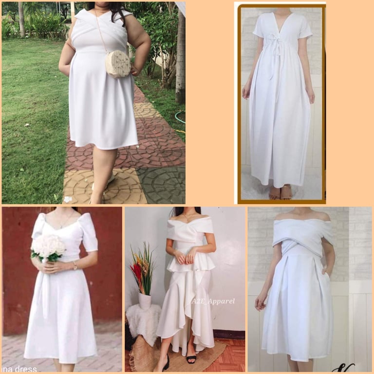 Plus size clearance white formal wear