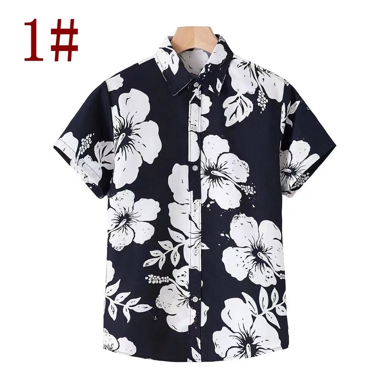 Summer Floral Hawaiian polo Short Sleeves Unisex Beach Shirt