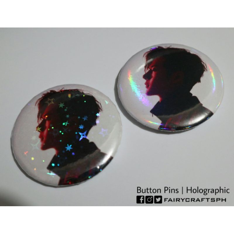Holographic Button Pins