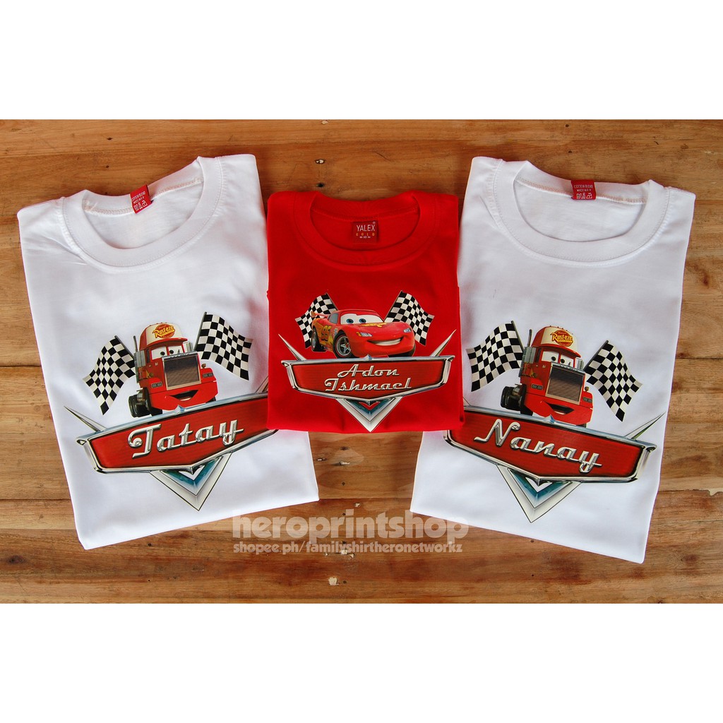 Cars personalized birthday shirt best sale