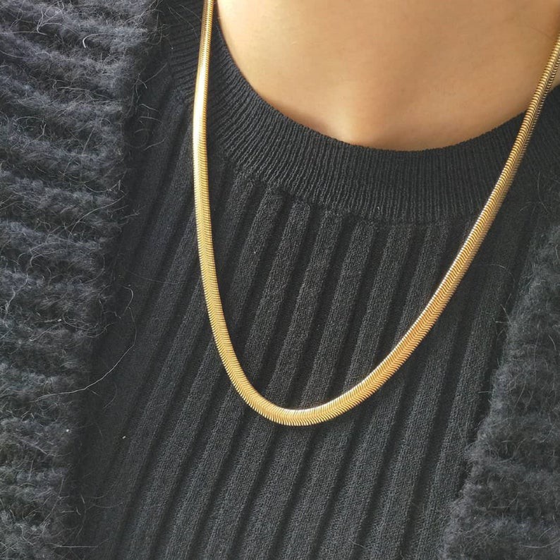 18k plated gold deals necklace