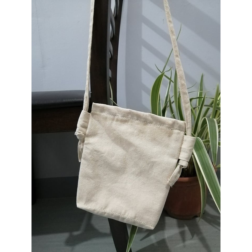 Simple Plain Canvas Sling Bag Shopee Philippines