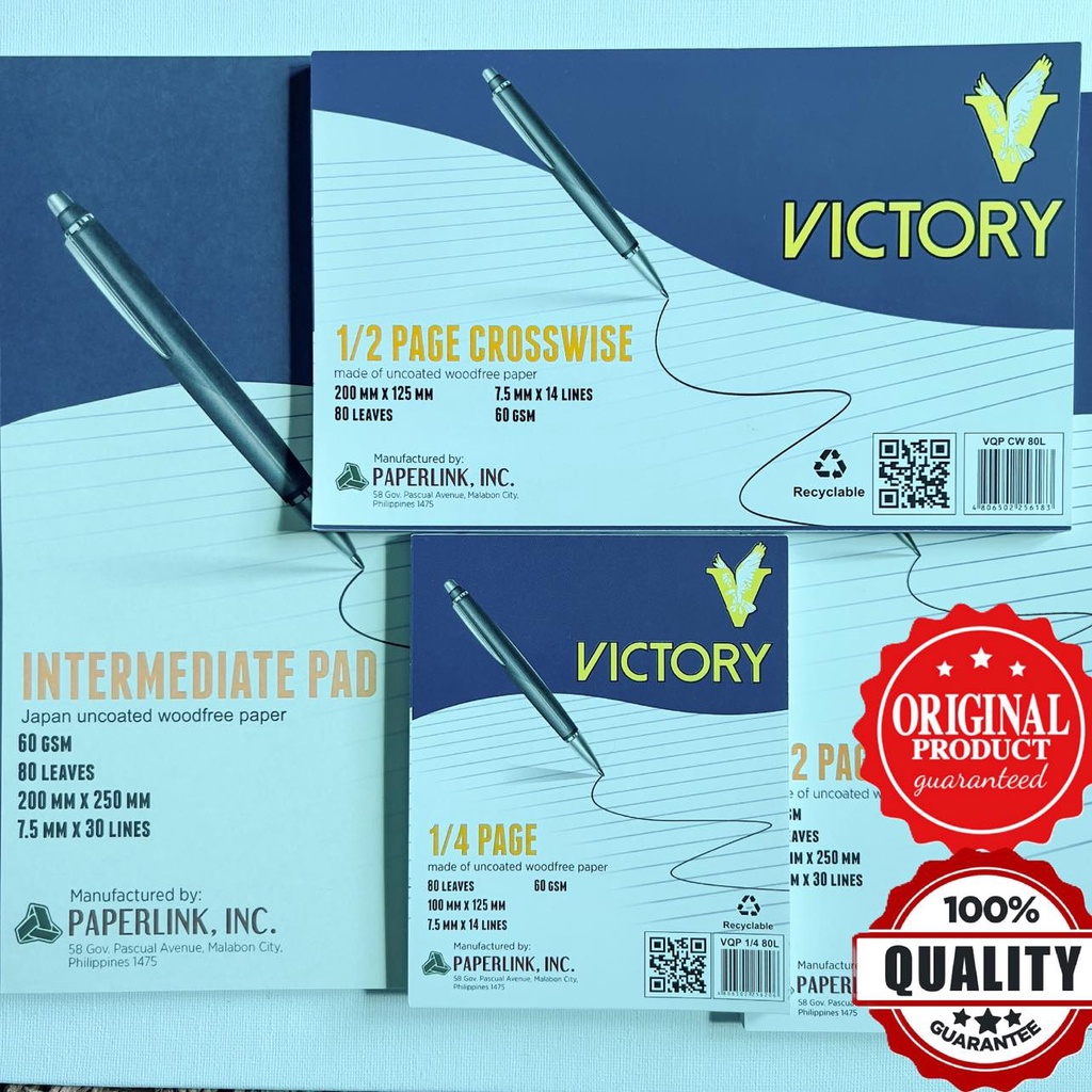 Victory Yellow Pad Paper 1/4 Pad, 1/2 Crosswise, 1/2 lengthwise