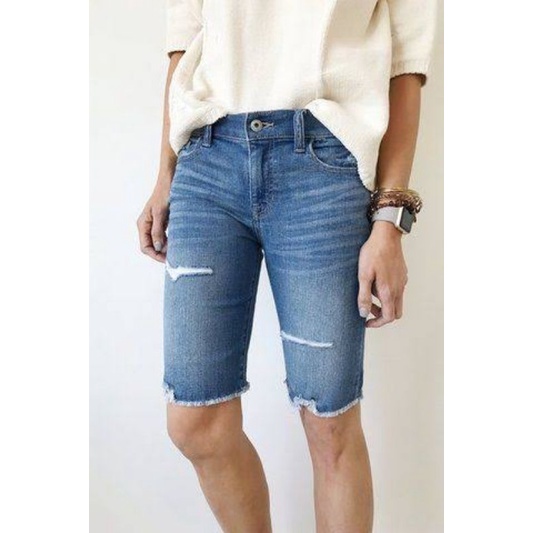 Above the store knee jean shorts