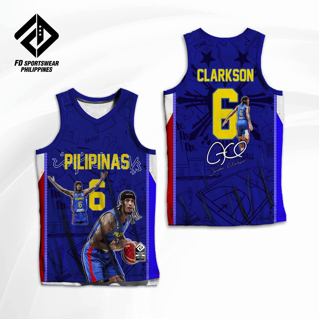 Custom Clarkson #6 Sotto #11 Team Pilipinas Basketball Jersey