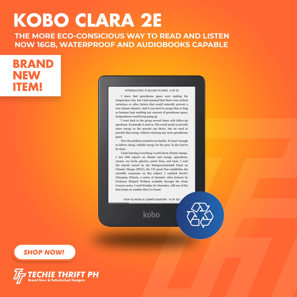 Kobo Clara 2E 6 16GB Wi-Fi eReader - Black