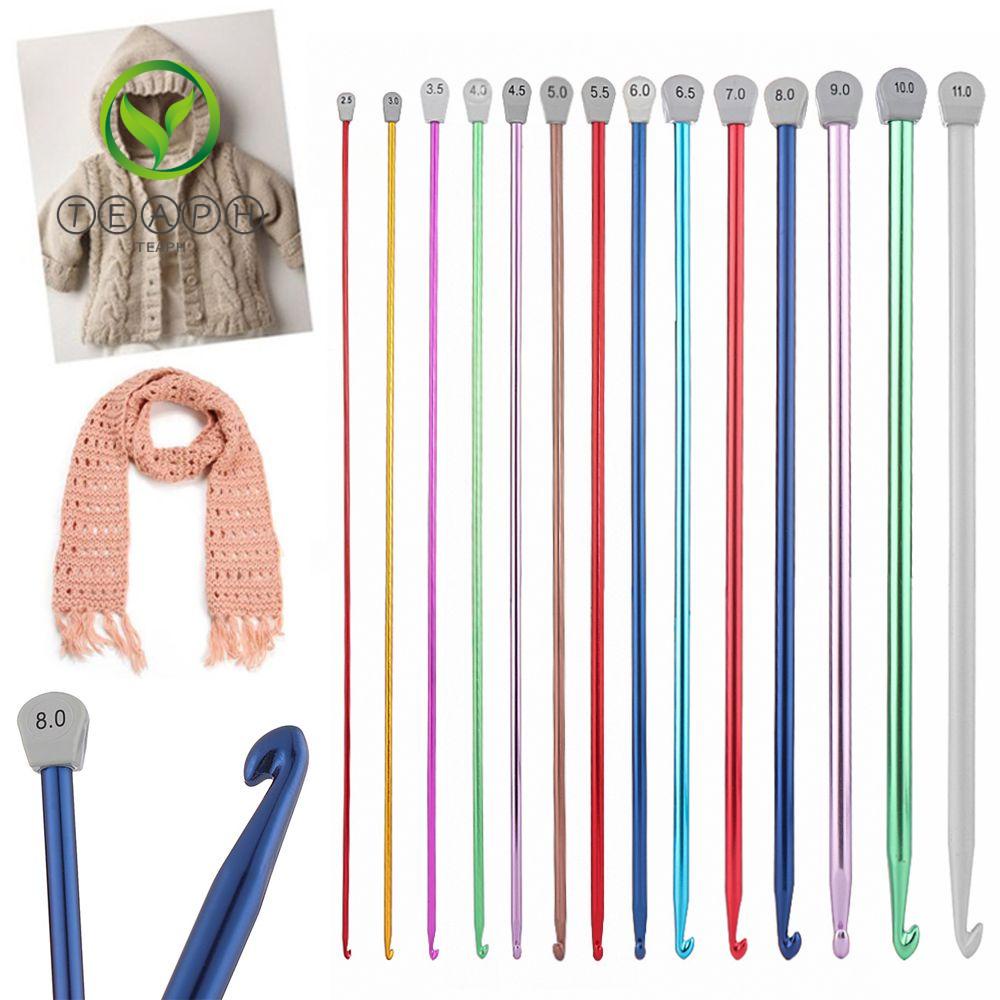 Hot 2.5-11mm Multicolor Knitting Needles Hook Weaving Tool Long