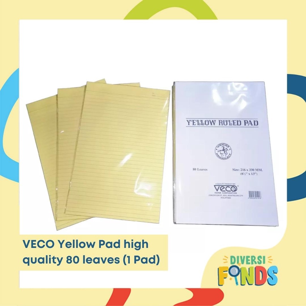 Yellow Pad Paper (Veco) Long 1 Whole 90s - Supplies 24/7 Delivery