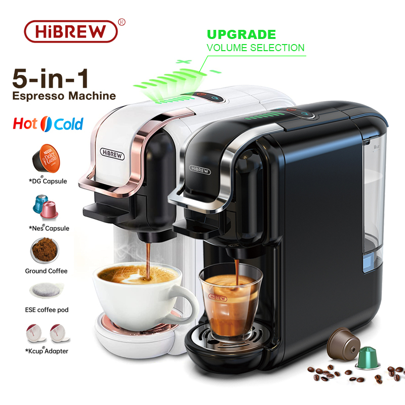 HiBREW 4 in 1 Multiple Capsule Machine and Milk Frother Combo