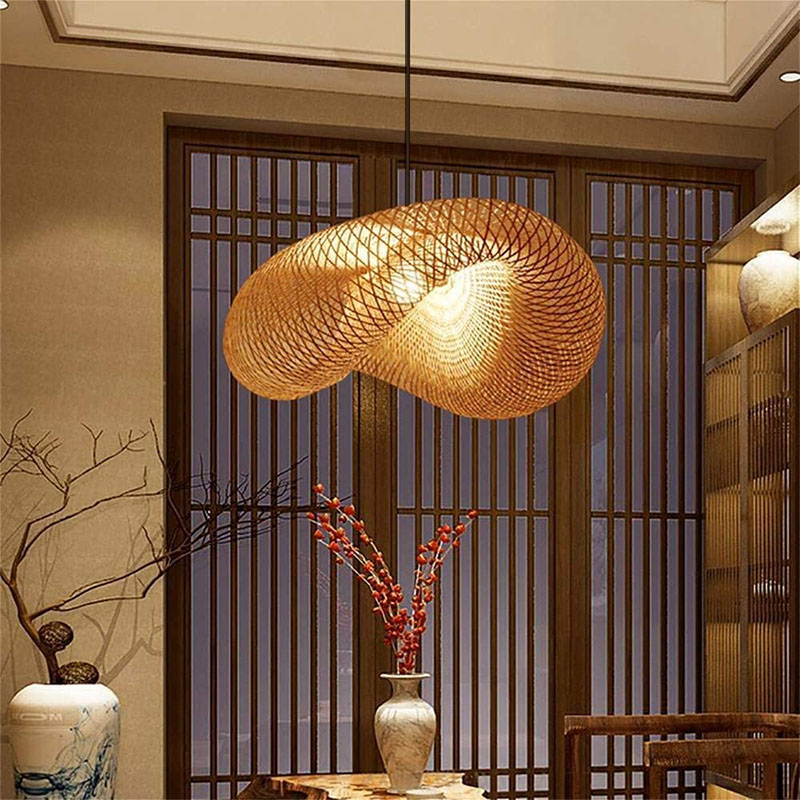 Japanese bamboo pendant deals light