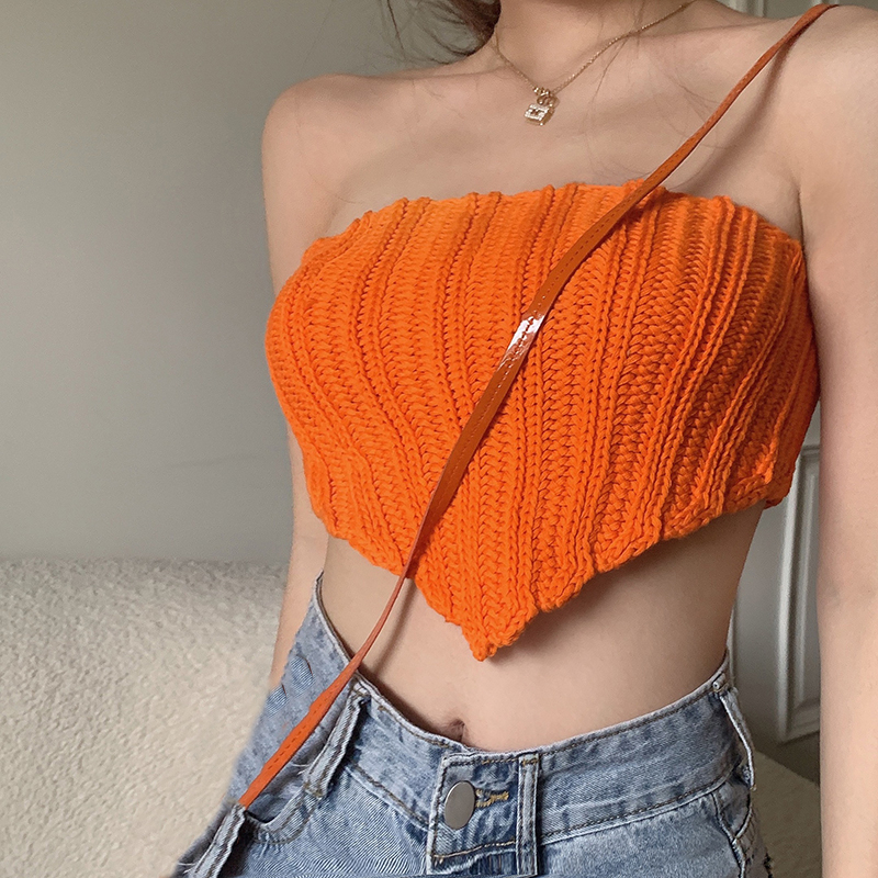 Knitted Tube Top Twist Top Women White Corset Strapless Tank Top Backless  Bustier Off Shoulder Crop Top Streetwear Sexy Clothes - AliExpress