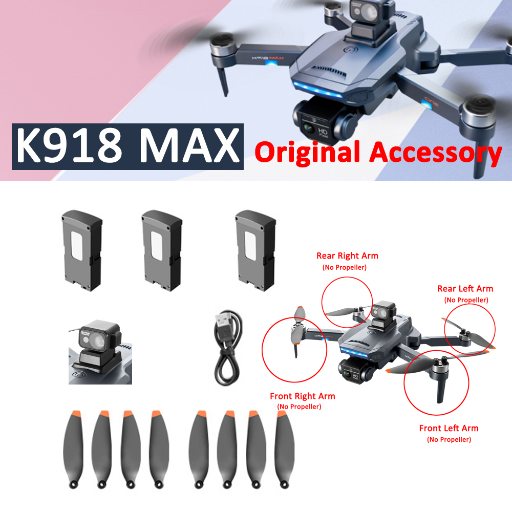 K101 Max Drone Original Accessories 3.7V 1800mAh Battery Propeller Maple  Leaf Spare Parts For K101