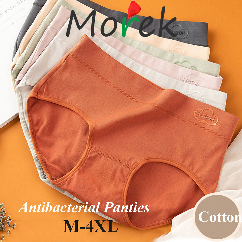Plus Size L-4XL High Waist Cotton Panties Women Tummy Control Underwear