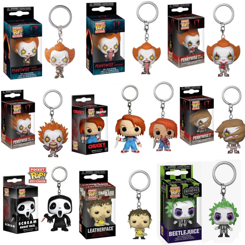 Funko Pop Pocket Keychain: Horror It - Pennywise with Balloon/Wig/Spider  Legs Scream Ghost Face Movie Model Doll Toy