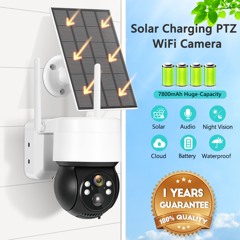 4MP WIFI Solar Surveillance Camera for Security Protection 15000mA Battery  Human Detect Auto Tracking Outdoor Security IP Camera