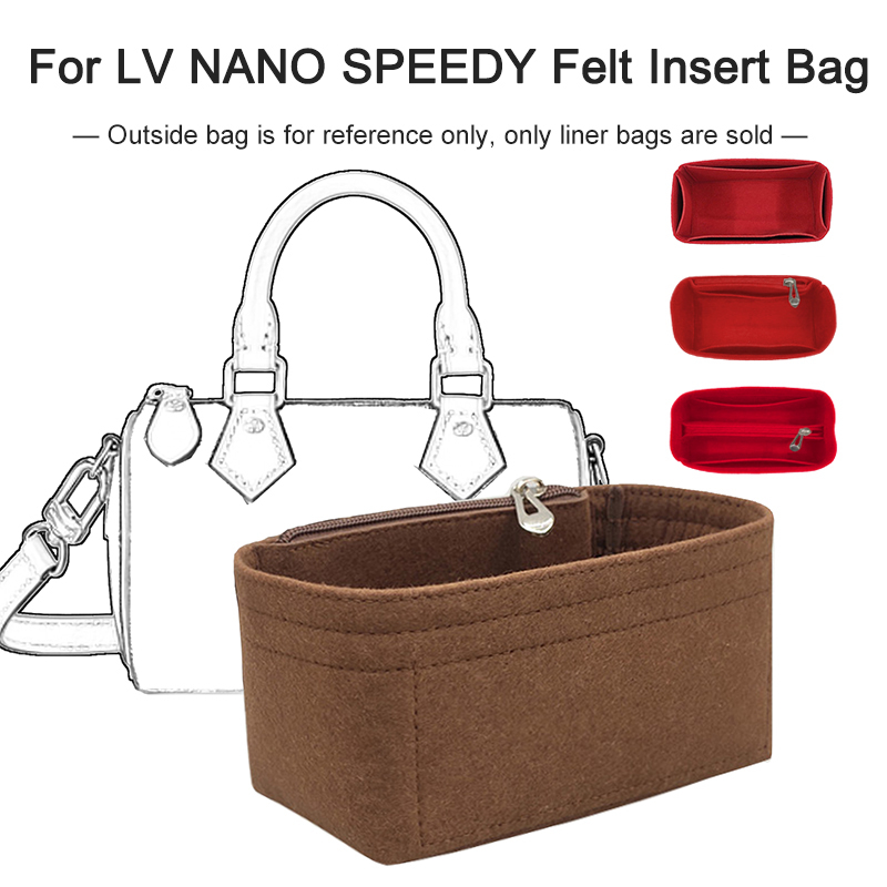 For Speedy Nano 20 Felt Cloth Insert Bag Organizer Makeup Handbag