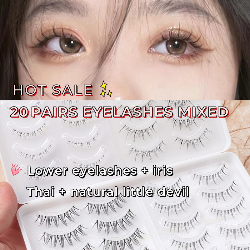 Anime Lashes With Clear Band Korean Lashes Natural Look 13mm Korean  Eyelashes Wispy Anime Eyelashes 10 Pairs False Lashes Japanese Korean  Natural