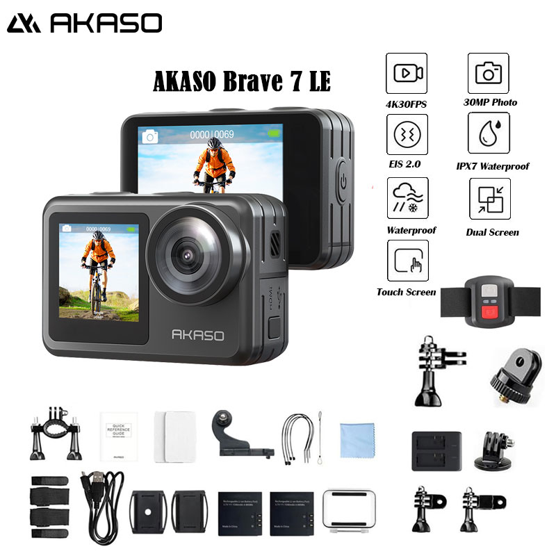 Akaso Brave 7 LE Dual Screen 4K/30fps Action Camera IPX7 Waterproof