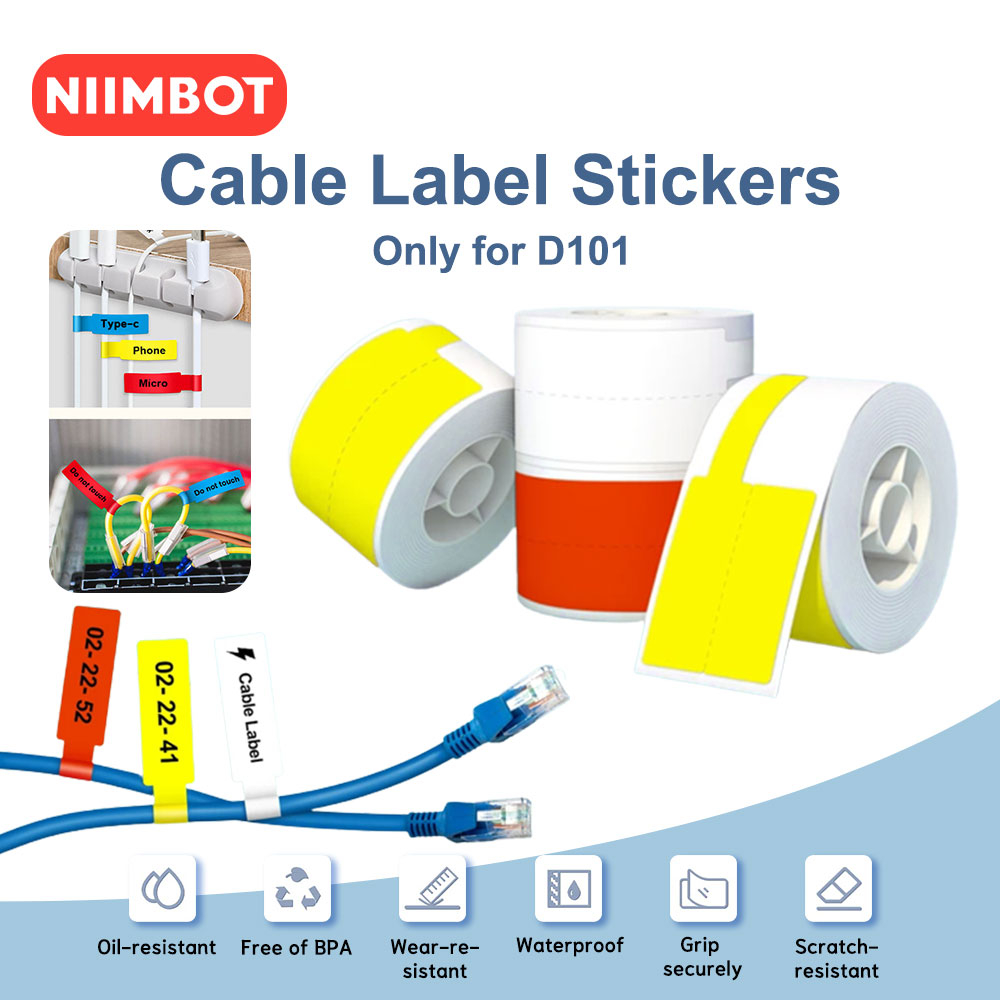 Niimbot D11 D110 Cable Labels / Waterproof Adhesive Label Sticker Paper  Stickers