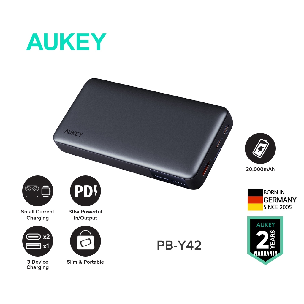 AUKEY Multi-Port Portable Power Bank (20,000mAh)