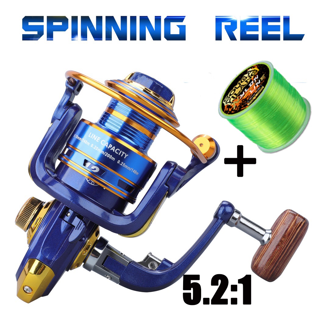 Sougayilang 1000-3000 Series Spinning Fishing Reel 5.2:1 Gear Ratio  Adjustable Handle High Speed 12BB Bearing Max Drag 10kg