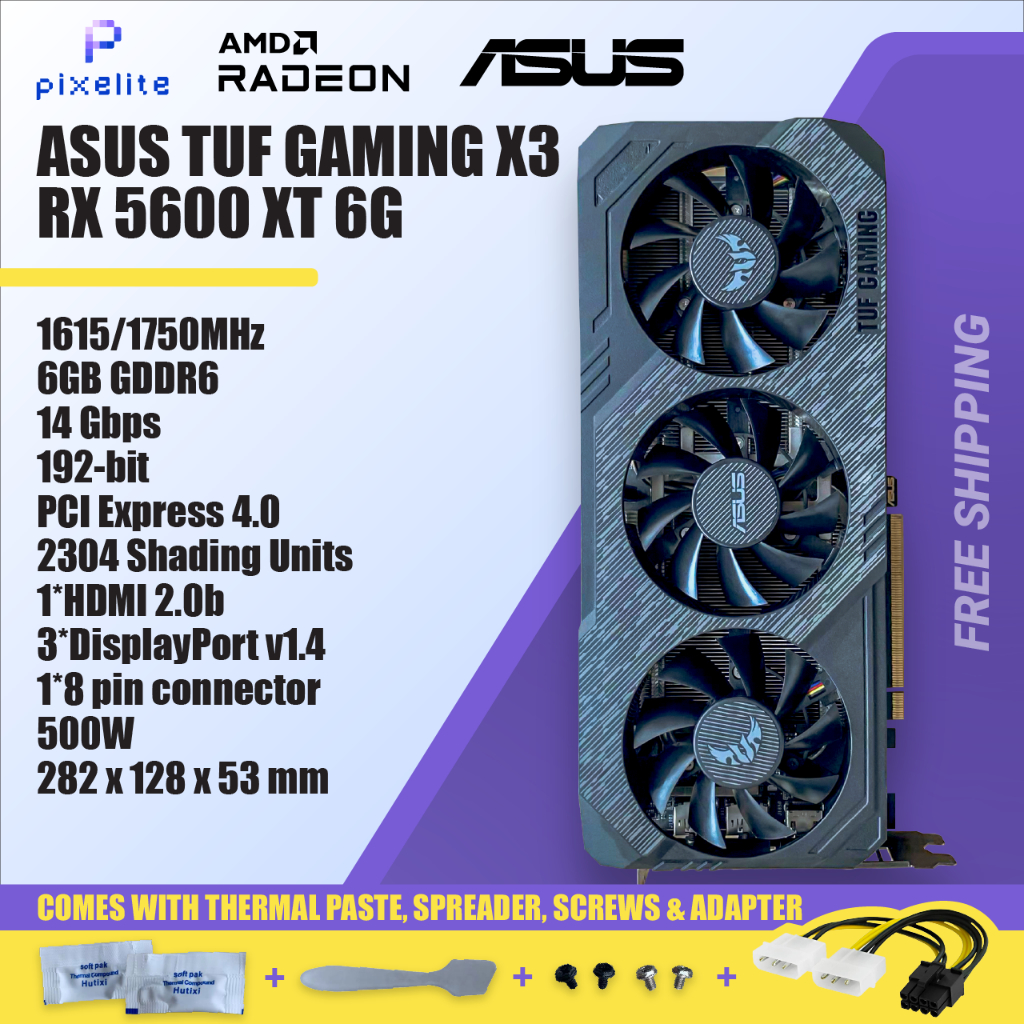 Used ASUS RX 5600 XT 5600XT 6G 6GB GDDDR6 AMD Graphic Graphics