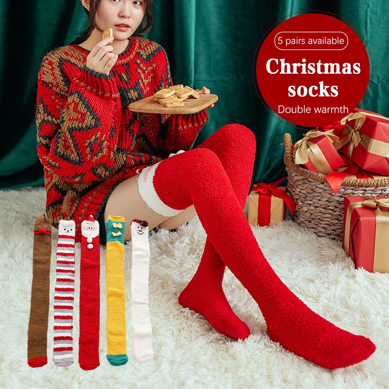 Girls christmas deals knee socks