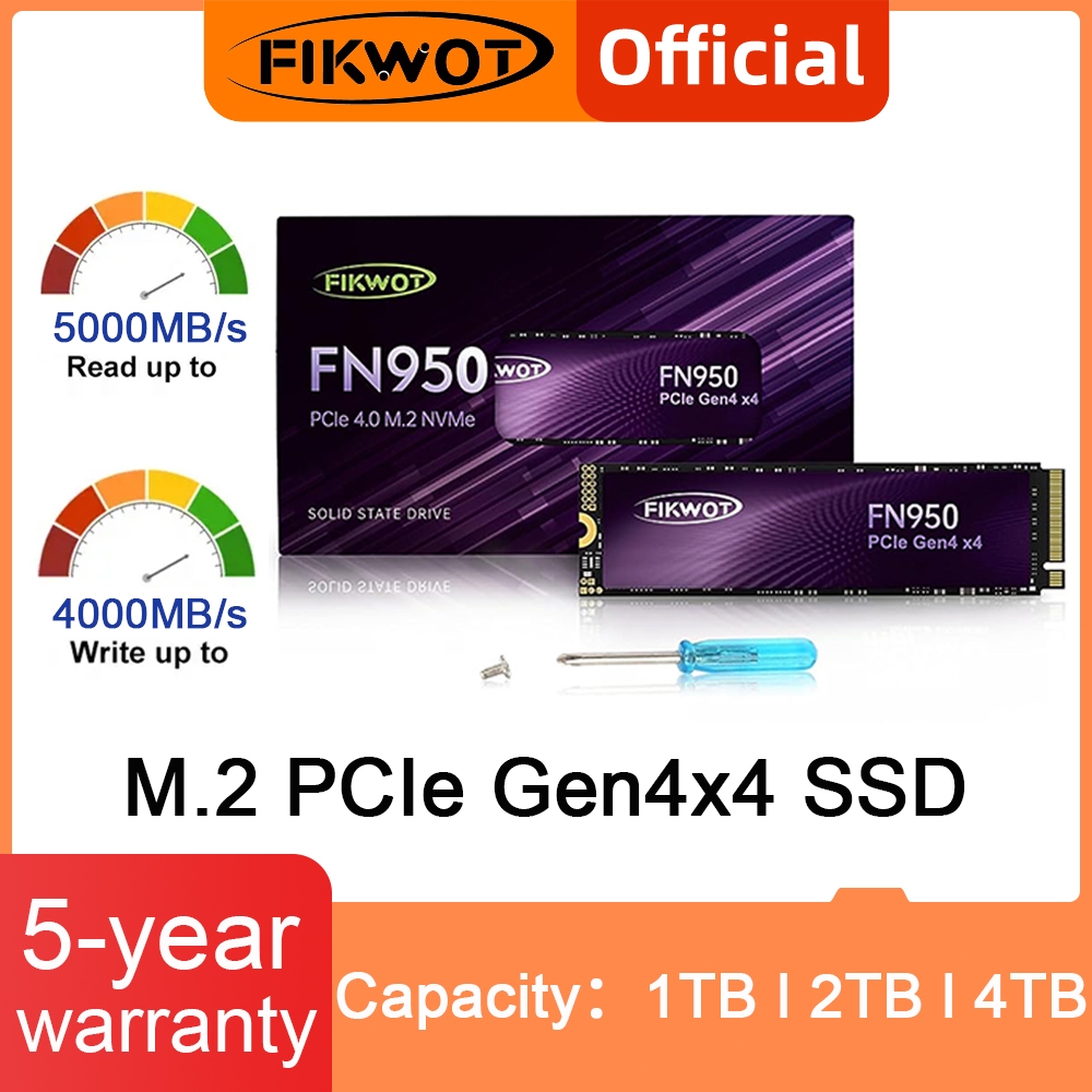 4TB 2TB 1TB Fikwot FN950 NVMe M.2 2280 SSD PCIe Gen4x4 Read 5000MB