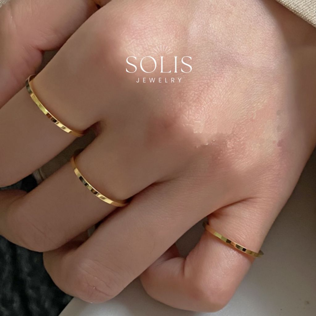 Non-Fade Ultra Thin 1mm Simple Stacking Ring • Gold Stackable