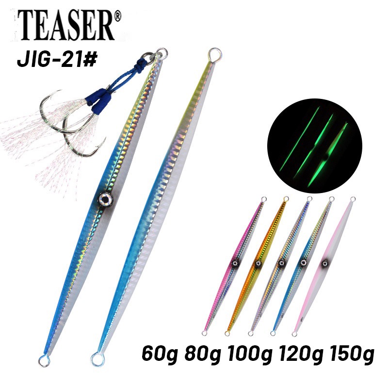 OBSESSION 60g 80g 100g 5 Colors Hard Fishing Metal Fast Jigging Lure  Sinking Artificial Bait Shore Bass Long Cast Fishing Tackle