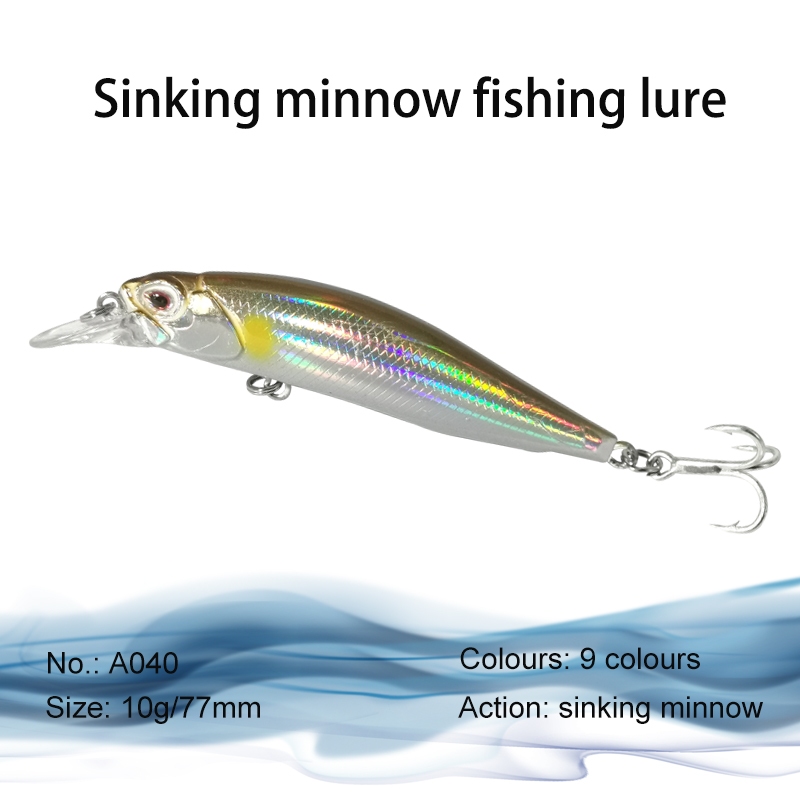 1pc 90mm 27g Sinking Minnow Fishing Lure Hard Swimbait