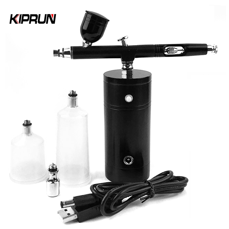 Air Pump Spray Gun, 0.3mm Nozzle 2 Levels Adjustable Pressure Low Vibration  Power Display Auto Start Stop Mini Airbrush Kit for Model Painting :  : Tools & Home Improvement