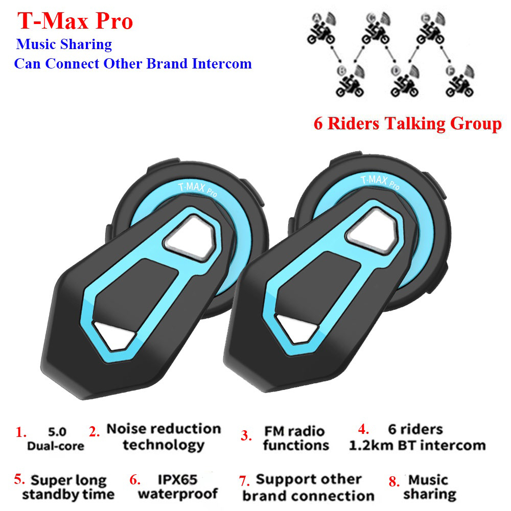 Original T MAX Pro Motorcycle Helmet Bluetooth Interphone Headset