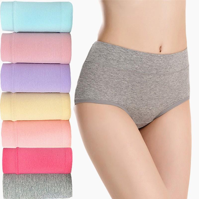 Ready Stock] 5 PCS Cotton Panty Women Middle Waist Underwear Ladies Slim  Body Panties Shaper Panty Soft Breathable Briefs