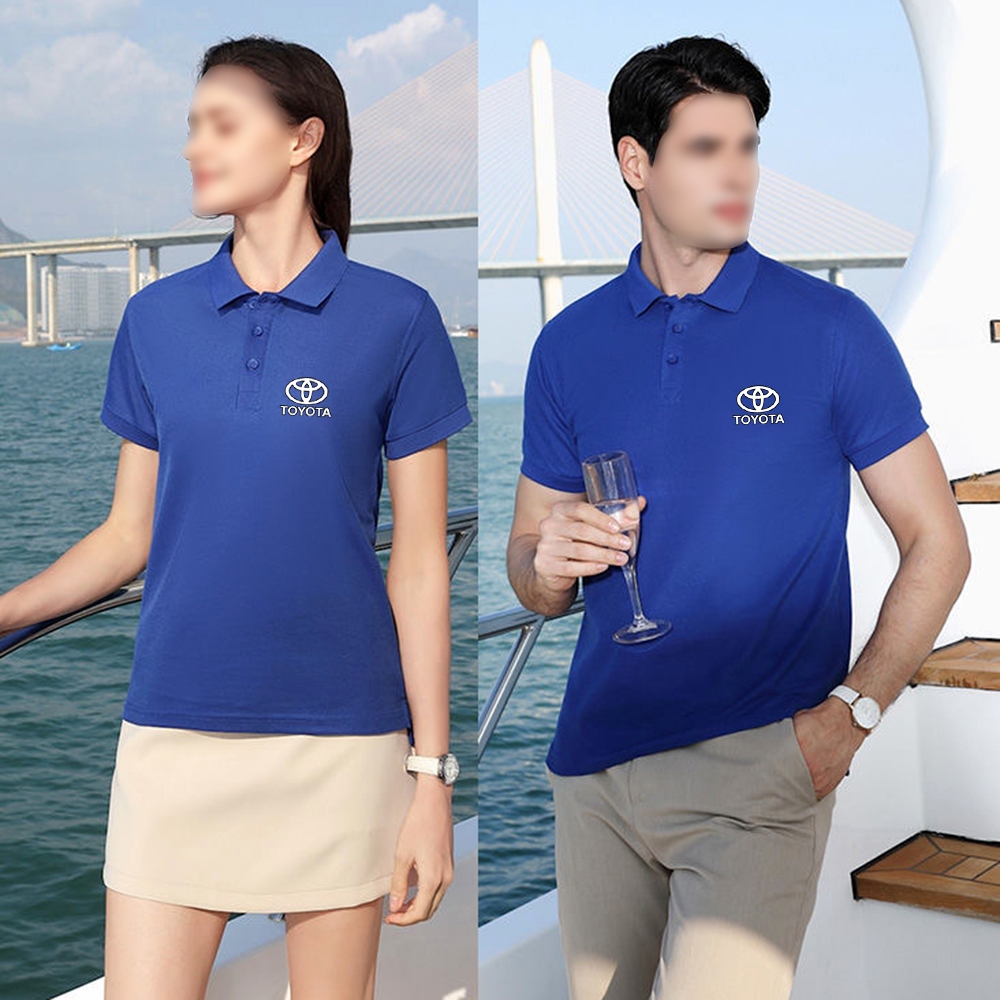Car Work Uniform Short Sleeved Lapel Polo Collar T shirt for TOYOTA 4S Car Shop