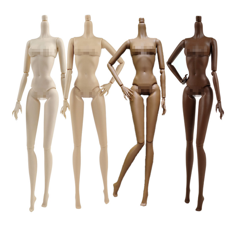 3pcs 12 Moveable Joints Toys Doll Body Without Head Female Figure Naked  Body Dolls Toy (A)