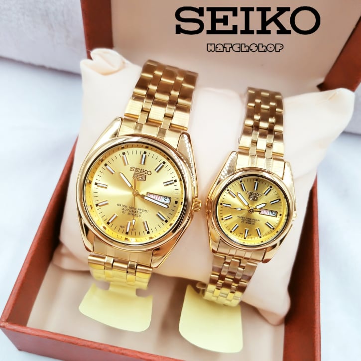 S430 NEW Seiko 5 Couple watch Gold Japan Movement Double Date