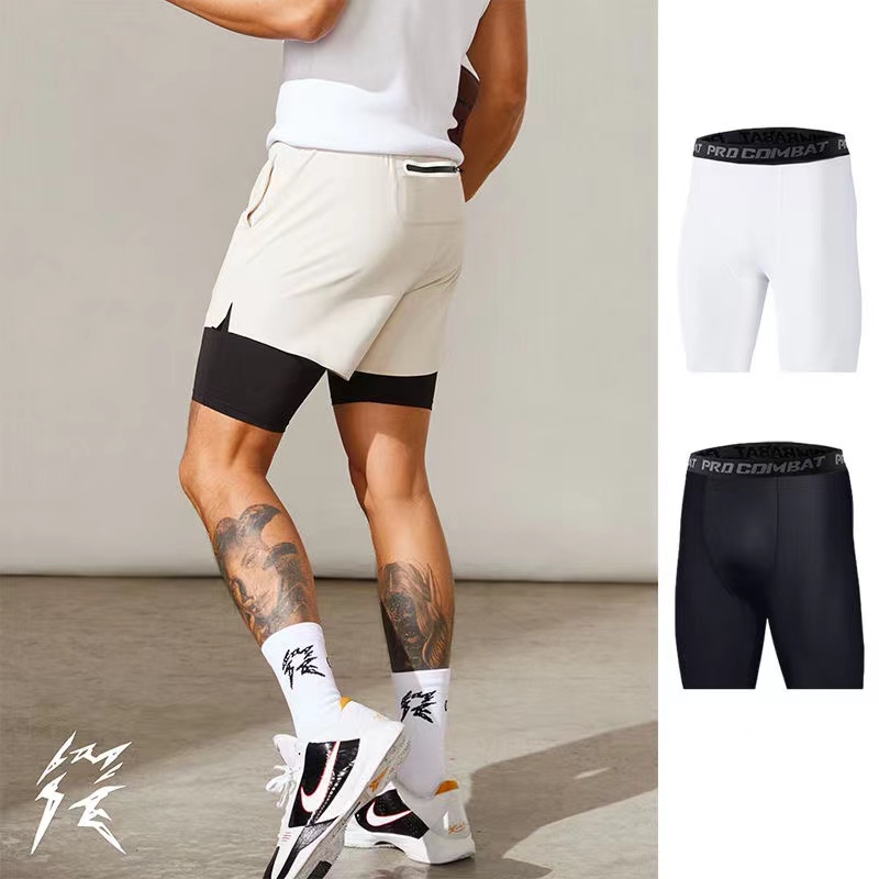 Basketball Men s Leggings Compression Pants Sports Five Point Shorts Quick Drying Running Training Fitness Elastic Shopee Philippines