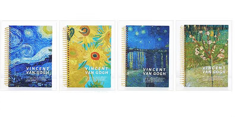 A4 Van Gogh Spiral Sketchbook Big Thick Drawing Notebook College Sketch Pad  Art School Supplies