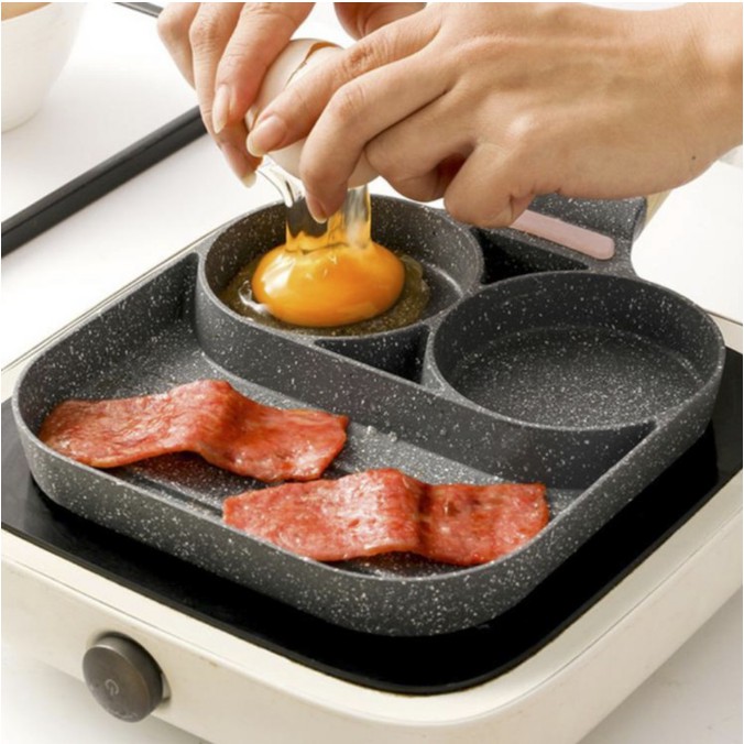 3-in-1 Multifunctional Skillet For Pancake, Omelet, And Burger Making -  Non-stick Cookware With 3 Compartments For Easy Meal Preparation And  Healthy Cooking - Temu