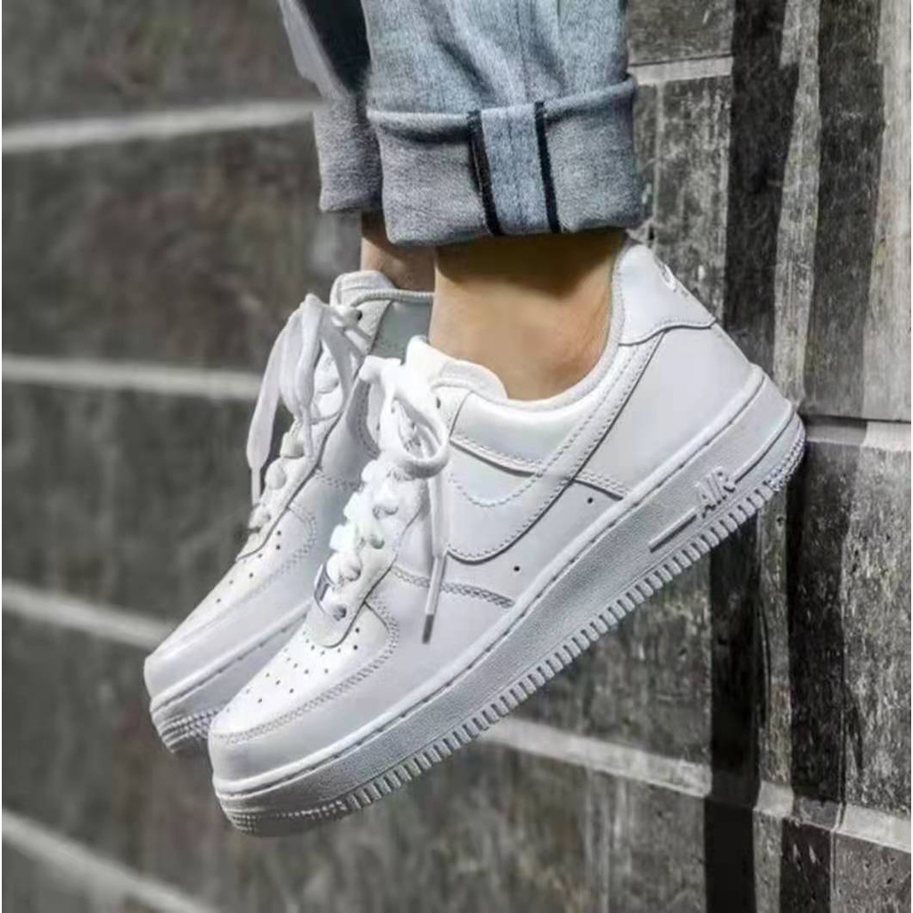 nike air force 1 fashion all white Low Cut skateboard Shoes