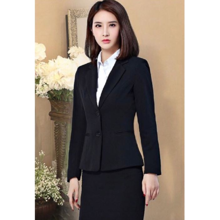 Black blazer cheap and skirt