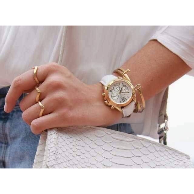 Mk leather online watch