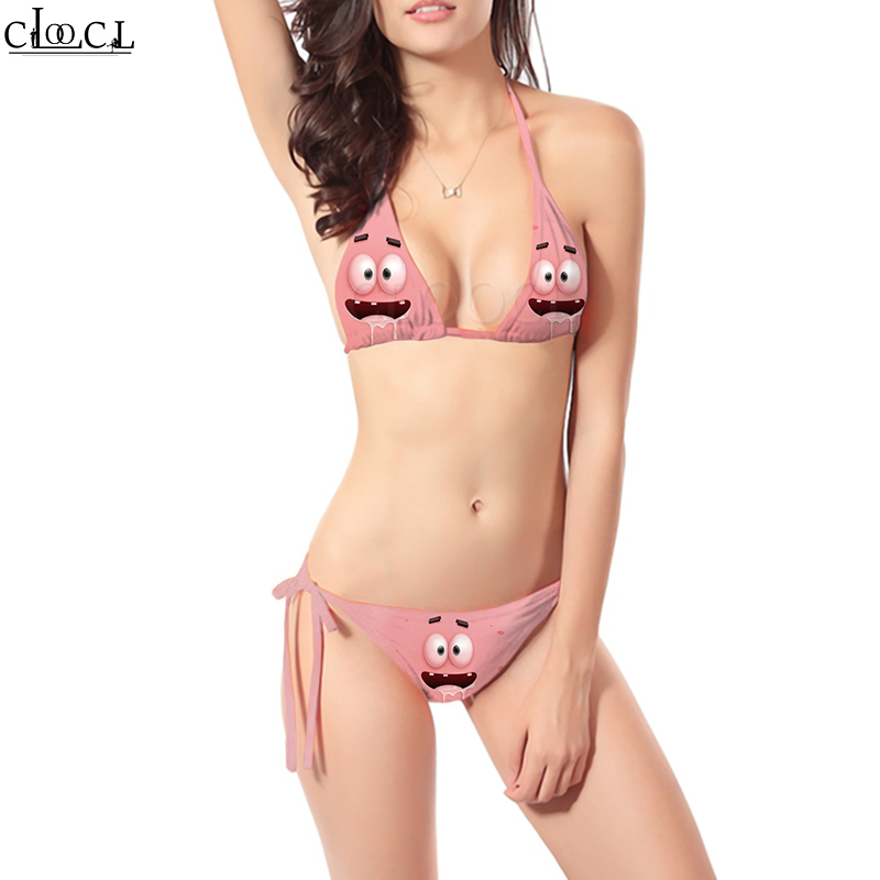 CLOOCL Funny Emoticons Bikini 3D Print Women Sexy Two piece Suit Swimsuits