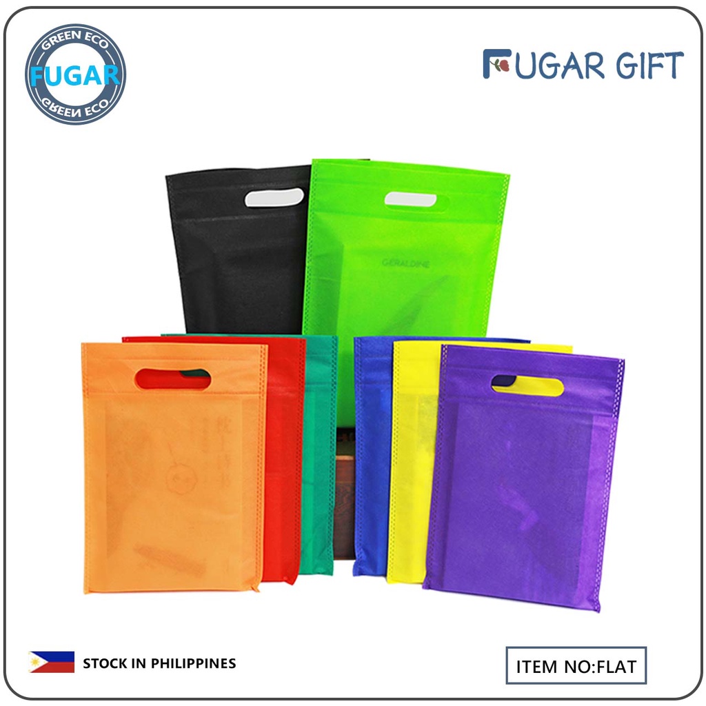 20PCS Flat Eco Bag Eco Non-Woven Tote Bag Gift Reusable Bag Party