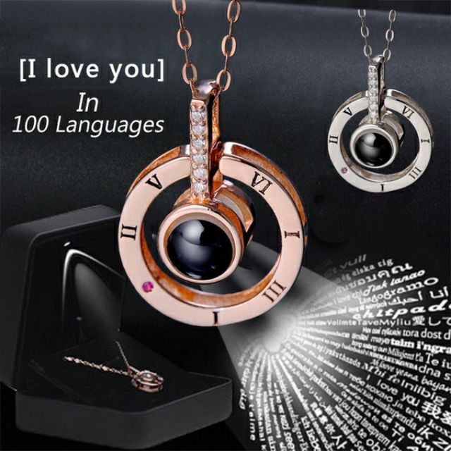 Necklace that says i love you in a outlet hundred different languages