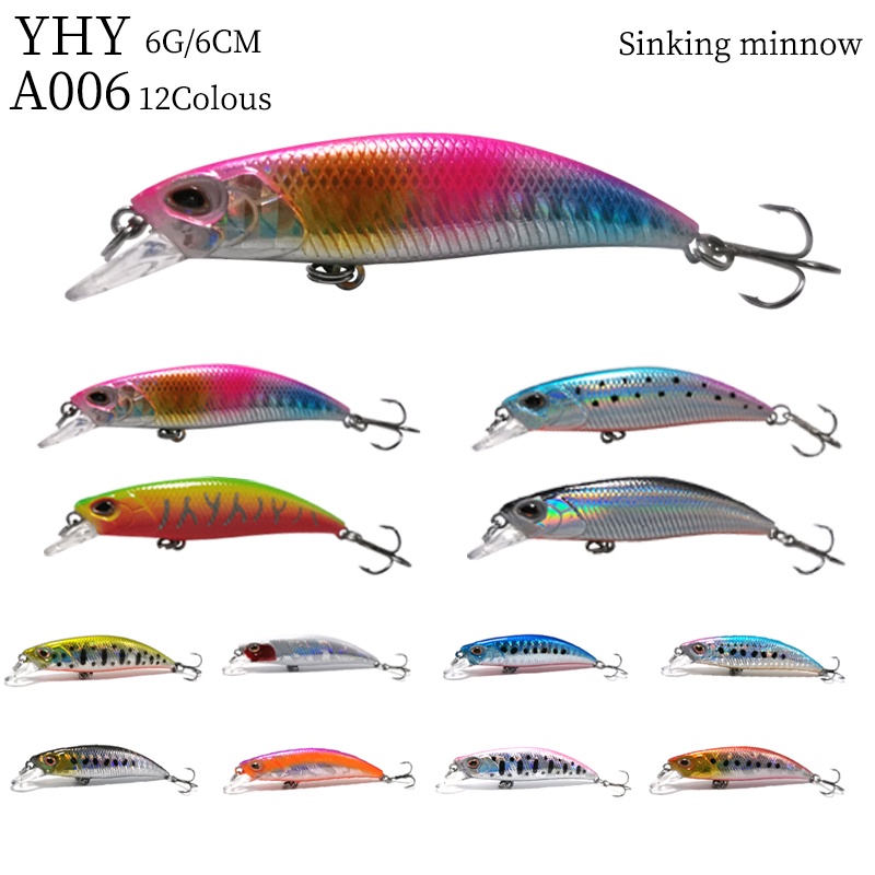 6cm 6g Submerged Minnow Lure Bait Alice Mouth Sea Bass